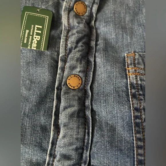 LL Bean Trucker Shacket Men's L-Tall Denim  Sherpa Lined Chore Shacket Farmer Ag - Picture 4 of 13